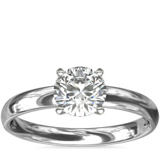Classic Comfort Fit Solitaire Engagement Ring in 14k White Gold (2.5mm)